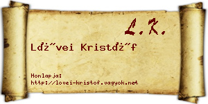Lövei Kristóf névjegykártya